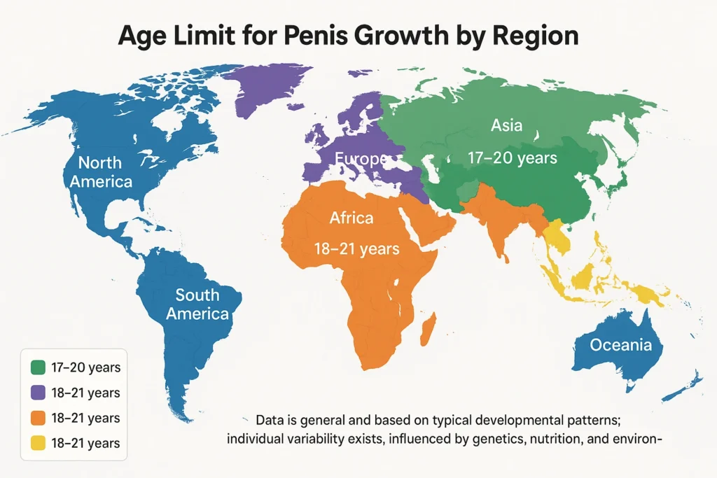 What Is Average Age Limit for Pennis Growth? 12 chart of age limit for pennis growth by region