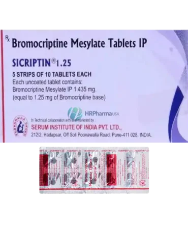 Sicriptin 1.25 mg Tablets (Bromocriptine)